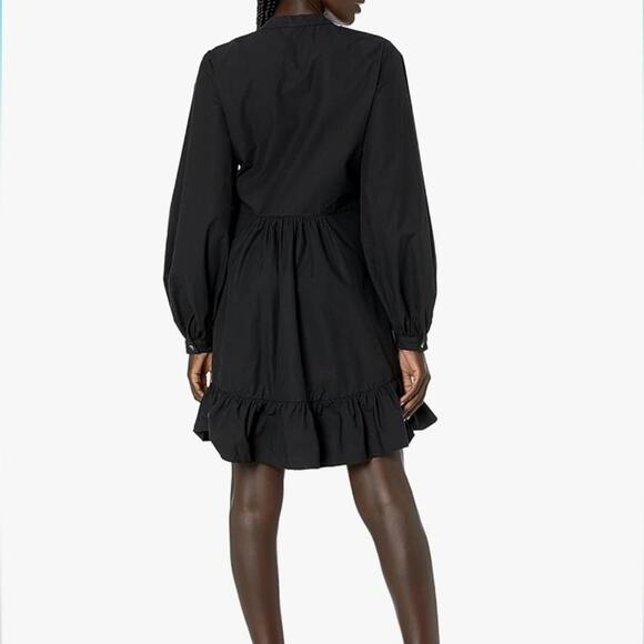 The Kooples Ruffled Long Sleeve Buttoned Shirt Dress Size 3 Large - Picture 3 of 9